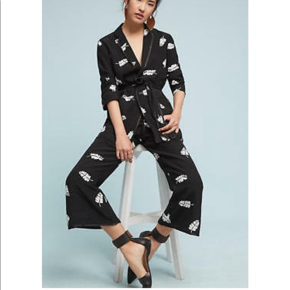 NWT. Anthropologie x Capulet leaf Print trousers - Picture 3 of 9